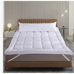 MUNDO MAGIA - Cubrecolchón Topper Ultra Acolchado King Plaza 2.5 Blanco