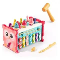 GENERICO - Juguete Montessori Para Bebés Búho Musical Martillo Pesca