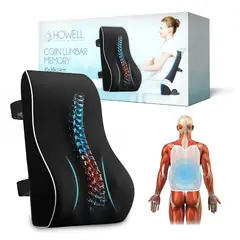 HOWELL - Cojin Lumbar Ortopedico 3D Mesh Espalda Visco Soporte Dorsal