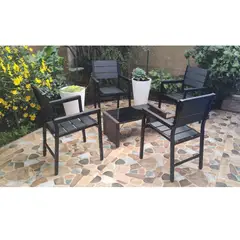 GENERICO - Silla para Exteriores Pack x2 Terrazas resiste agua y sol Negro