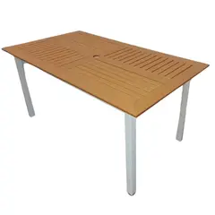 GENERICO - Mesa de comedor 6 personas Terraza Exterior resiste agua y sol Marrón