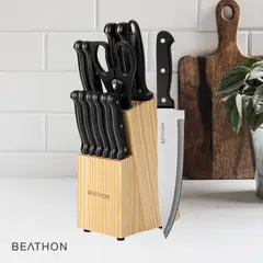 BEATHON - Set Cuchillos Cocina Acero Inoxidable 14 Piezas