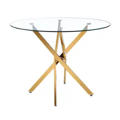 HABITA2 CHILE - Mesa de comedor de vidrio redonda Dubai - 80 cm