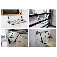 MOVI - TENDEDERO PLEGABLE DE ACERO INOXIDABLE PARA BALCON