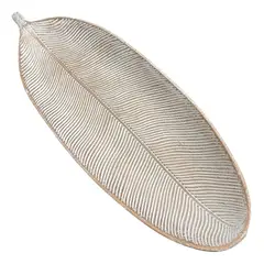 OEM - Bandeja De Frutas Verduras Frutero Centro Mesa Hoja 40x14cm - Blanco