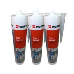 WURTH - Pack x3 Silicona Adhesivo Pegamento Fija Espejo 230ml
