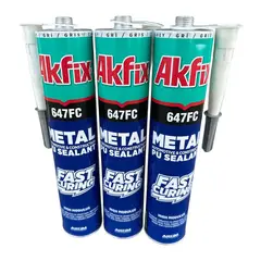 AKFIX - Pack x3 Sello Poliuretano GRIS Tubo 310ml 647 FC Secado Rapido