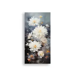 GENERICO - Pintura Abstracta De Flores De Crisantemos En 60x120 Cm