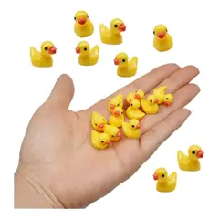 GENERICO - 50 Patitos Patos De Resina Amarilla Para Juego Decoracion Amarillo