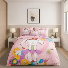 ARMONIA - Quilt verano Conejita 15 plazas con funda 50x70 diseño infantil 607