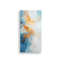 GENERICO - Fondo Blanco Abstracto Con Pintura Dorada Y Cobre 30x60 Cm