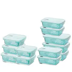 ALLEGRA - Set 12 Contenedores Hermeticos Alimentos De Vidrio