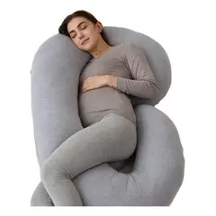 JAGIMA - Cojín Almohada Maternal Gris Pre Y Post Natal Funda Muy Suav