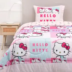 WINDSOR - Plumón Infantil Disney Hello Kitty Caras Reversible 1.5 Plaza