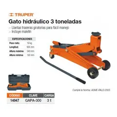 TRUPER - GATA HIDRAULICA CAIMAN 3 TONELADAS GAPA-300 14947