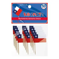 BIG PARTY - PACK X 4 BROCHETAS BANDERITAS CHILENA 50 UND