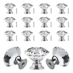 GENERICO - 15 Perillas Jaladera De Cristal En Forma De Diamante