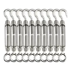 GENERICO - 12 Und Pack Tensor Ojo Gancho Galvanizado Acero 3/16 M5