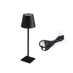 WANT - Lampara Led De Mesa Noche Tactil Cargable 38Cm 3000K4000K6500K Negro