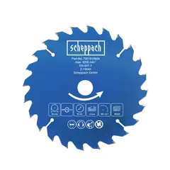 SCHEPPACH - Disco Sierra Circular 6-1/2"" 24 Dientes Madera