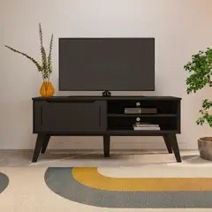 EXIT - Rack TV hasta 55 pulgadas 134x60x40 cm Negro - Lotus