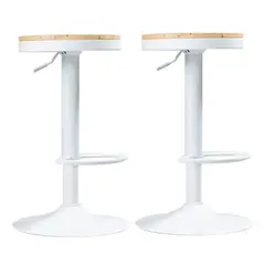 ARTIHOGAR - Pack 2 Taburetes Piso Bar Altura Regulable Tope Madera