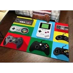 GENERICO - ALFOMBRA INFANTIL DISEÑO MANDOS GAMER 120X170CM ANTIDESLIZANTE MC