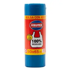 VIRUTEX - PACK X 4 BOLSAS DE BASURA CON ASAS 50×65 CENTIMETROS