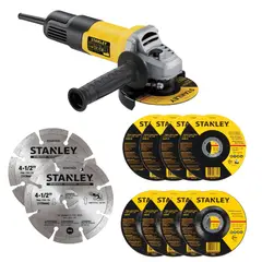 STANLEY - Esmeril Angular Sg7115v10-b2c 4 1/2 750w +10 Discos