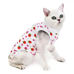 GENERICO - Buzo recuperación gato o perro pequeño talla XL FRUTILLAS
