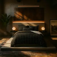 ARMONIA - Ropa de cama cama Queen de 2 plazas diseño Cuadricula modelo 623