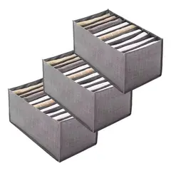 GENERICO - Pack X3 Organizador De Ropa 9 Divisores Ropa Interior