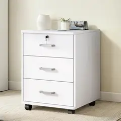 MUNDO MAGIA - Cajonera Oficina Con Llaves Y Ruedas Escritorio Madera