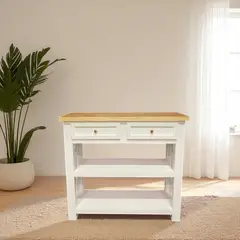 ARCA MUEBLES - Arrimo Minimalista de madera Blanco 90ALTOx35FONDOx100ANCHO