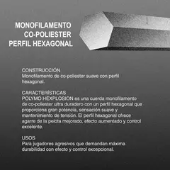 ZONS - Rollo de Cuerda Polymo Hexplosion Gris 1.28 - 200m