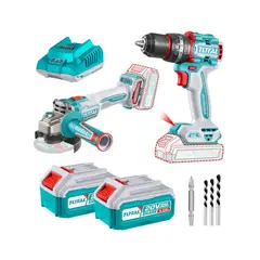 TOTAL TOOLS - COMBO TOTAL 20V TALADRO PERC13MM+ESMERIL 4 12 TOSLI241298