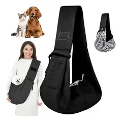 GENERICO - Bolso tipo morral reversible para llevar mascota pequeña -NEGRO