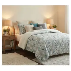 COMPRAPO - Cubrecama Quilt Juvenil Sherpa 2 Plazas Modelo Amanecer Azul