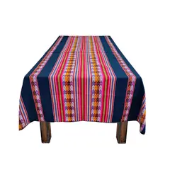 GENERICO - Manta Mantel Aguayo Andino 1.10 X 2,30 cm Decorativos Azul Oscuro