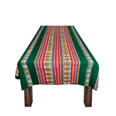 GENERICO - Manta Mantel Aguayo Andino 1.10 X 2,30 cm Decorativos Verde Oscuro