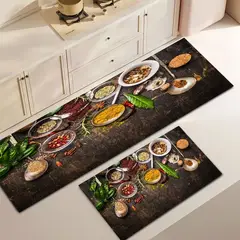 GENERICO - ALFOMBRA DE COCINA DISEÑO PLATOS CONDIMENTADOS ANTIDESLIZANTE TF