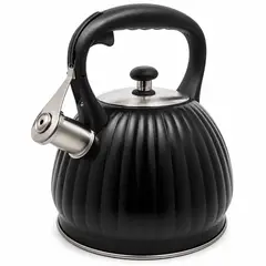 KITCHENWARE - Tetera de Acero Inoxidable KW 3 LT Black for all Kitchens