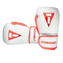 GENERICO - Guantes de Boxeo ProfesionaL STARLIGHT 14 oz BLANCO ROJO