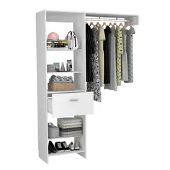 TUHOME - Walking Closet 150 Cm Manchester 1 Cajón Blanco