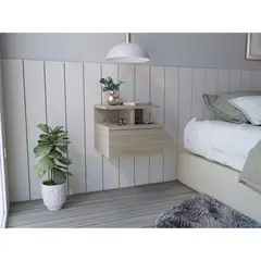 TUHOME - Velador Flotante Dreams 1 Cajón Ceniza 29x35x33 Cm