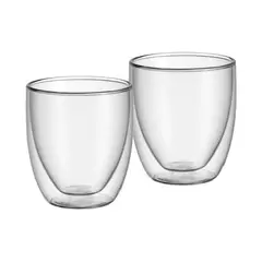 GENERICO - Set 2 Taza Doble Pared 350ml Vaso Mug Mocca Latte Mate Café Helado