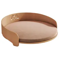 LUBABYCAS - Cama Para Mascotas Madera Con Colchón 53x53cm Aveo Café