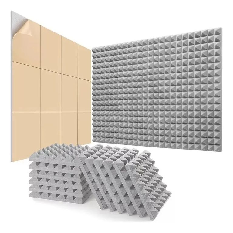 12 Paneles Esponja Acústicas Espumas 30x30 Forma Piramidal