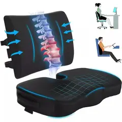 GENERICO - Cojin Lumbar Y Asiento Para Coxis y Ciatica Lumbar