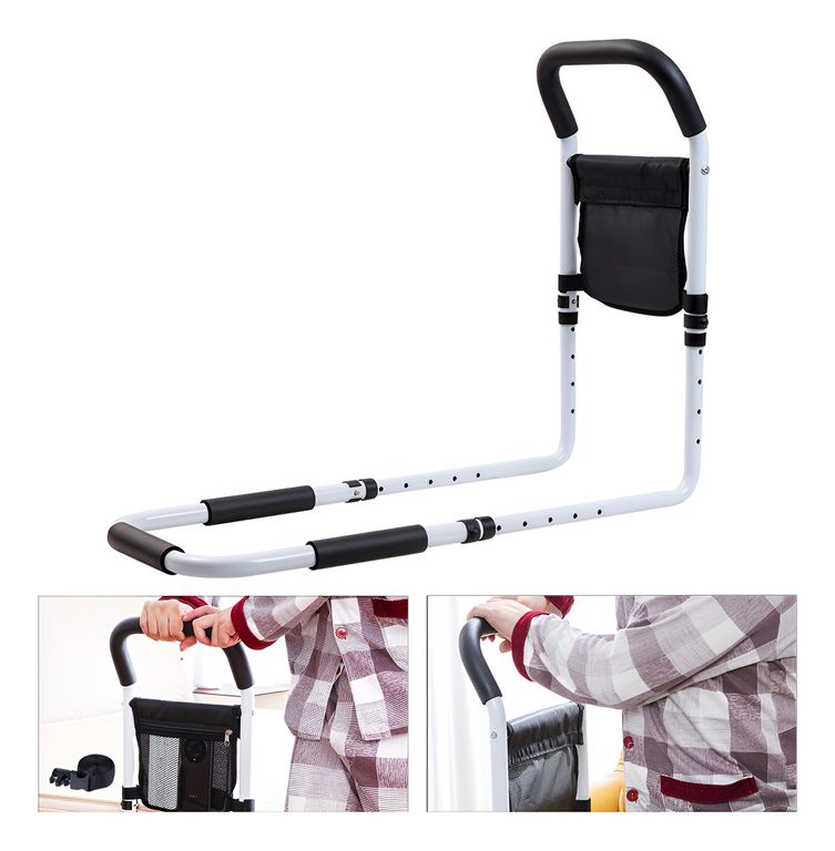 Baranda De Cama Lateral Anti Caida Para Cuidado Adulto Mayor Negro